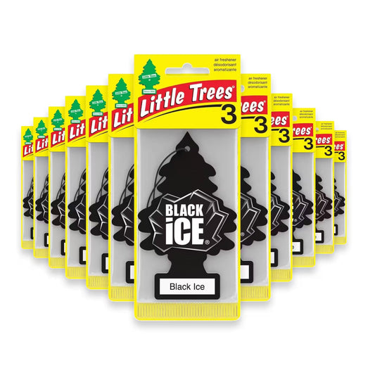 Little Trees Hanging Car Air Freshener Black Ice 3 Ct 96 Pack