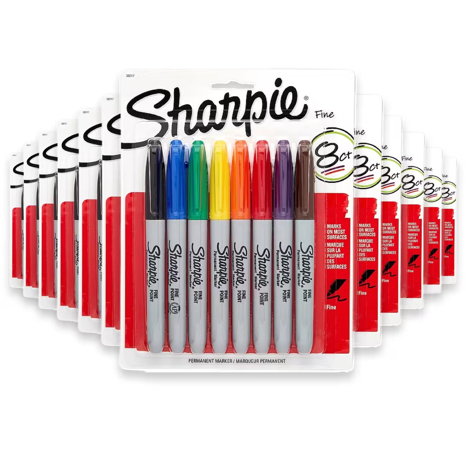 Sharpie Fine Point Permanent Markers Assorted Colors 8 Ct 12 Pack