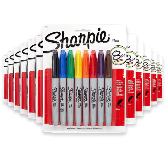 Sharpie Fine Point Permanent Markers Assorted Colors 8 Ct 12 Pack
