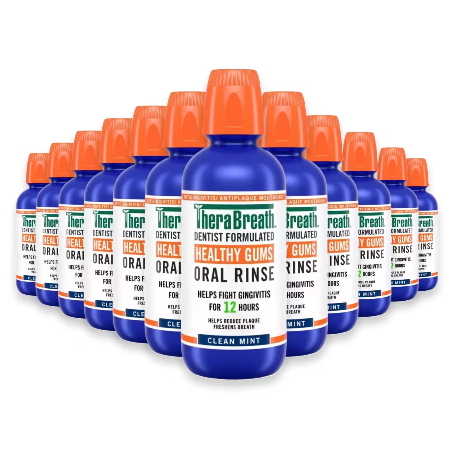 TheraBreath Clean Mint Oral Rinse 16 oz 12 Pack