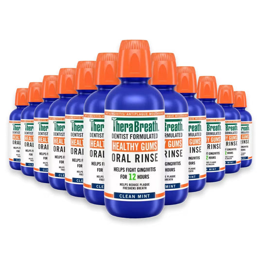 TheraBreath Clean Mint Oral Rinse 16 oz 12 Pack