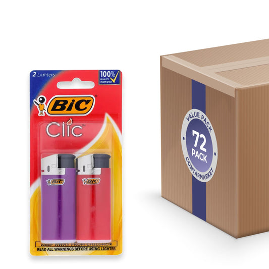 BIC Mini Clic Pocket Lighters 2 Ct 72 Pack