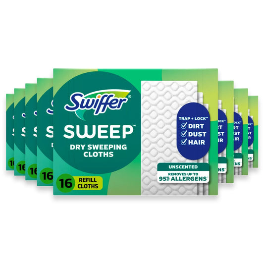 Swiffer Sweeper Dry Refill Pads Multi-Surface 16 Ct 8 Pack