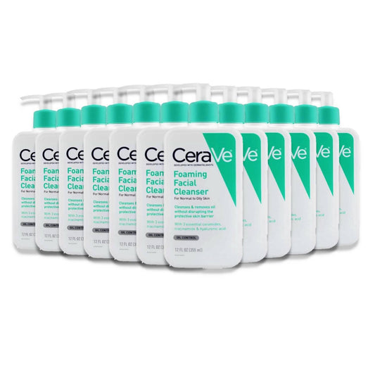 CeraVe Foaming Face Wash Facial Cleanser Normal to Oily Skin 12 Oz 12 Pack