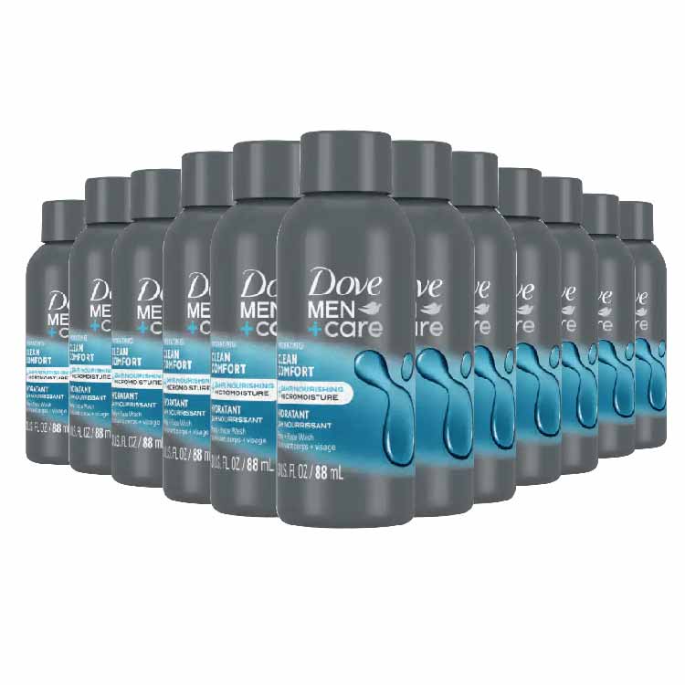 Dove Men+Care Clean Comfort Body and Face Wash 3 oz 24 Pack