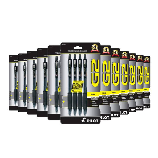 Pilot G2 Premium Retractable Gel Ink Rolling Ball Pen Fine Point Black 4 Ct 48 Pack