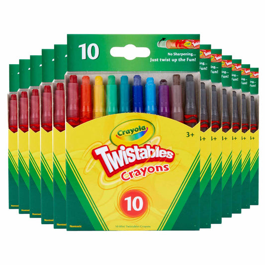 Crayola Mini-Twistables Crayons Assorted Colors 10 Ct 24 Pack