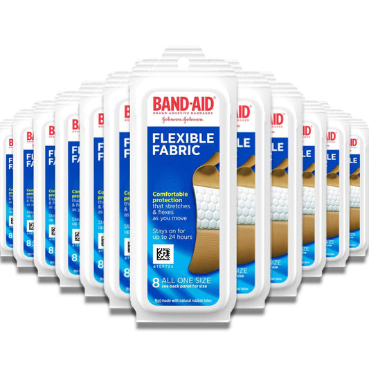 Band-Aid Flexible Fabric Adhesive Bandages All One Size 8 Ct 72 Pack