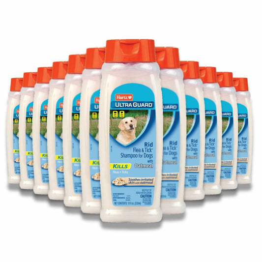 Hartz UltraGuard Rid Flea & Tick Shampoo for Dogs Oatmeal Rich Vanilla 18 Oz 12 Pack